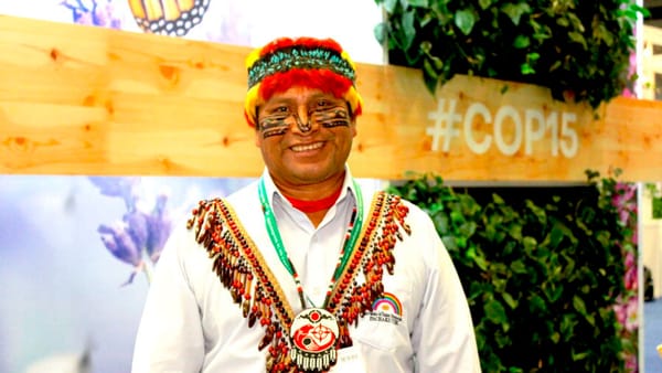 Domingo Peas, dirigente achuar en COP15