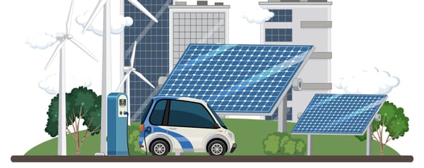 Green energy generated from natural resources vector concept